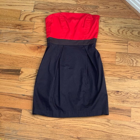 French Connection Color-block Strapless Dress - Picture 3 of 8